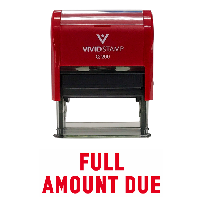 Full Amount Due Self Inking Rubber Stamp