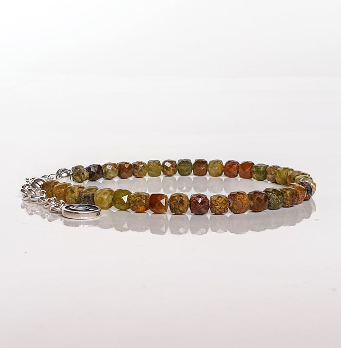 Green Garnet Silver 925 Bracelet "Vital Thouhgts" - Petit Secret