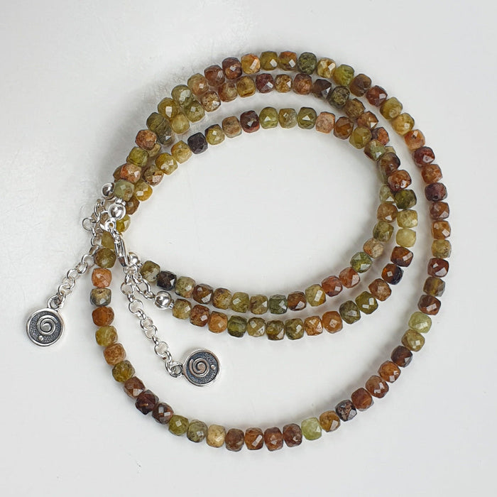 Green Garnet Silver 925 Bracelet "Vital Thouhgts" - Petit Secret