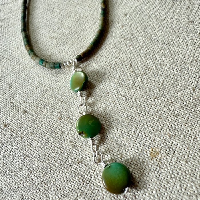 Green Turquoise Drop Necklace