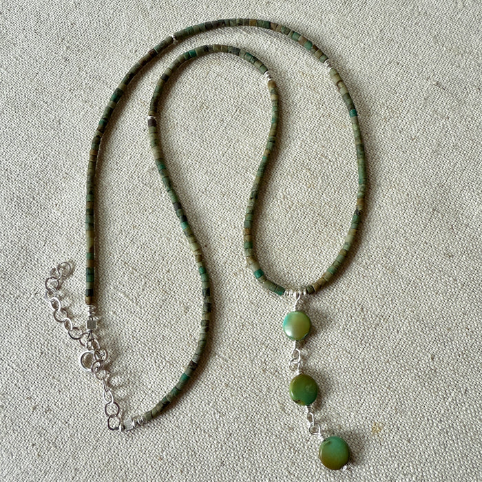 Green Turquoise Drop Necklace