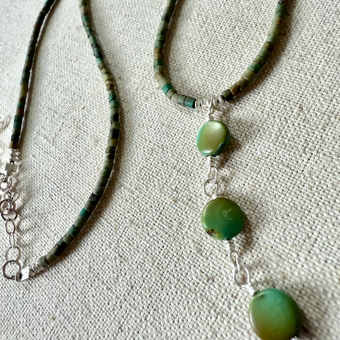 Green Turquoise Drop Necklace