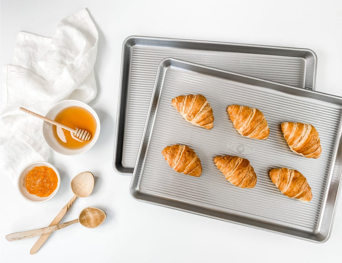 USA Pan Half Sheet Baking Pan, 1102 BAKING SHEETS, durable non-stick bakeware for cookies, roasting, and baking in the oven.