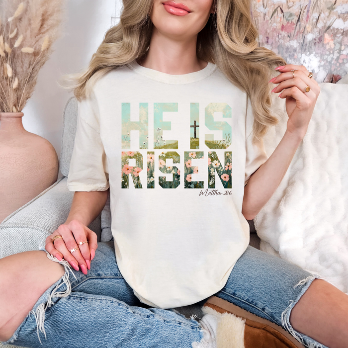He Is Risen Floral Graphic Tee
