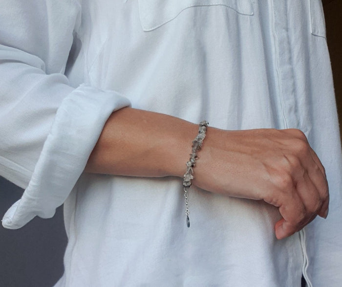 Herkimer Diamond from US Silver 925 Bracelet "Stone of Light"