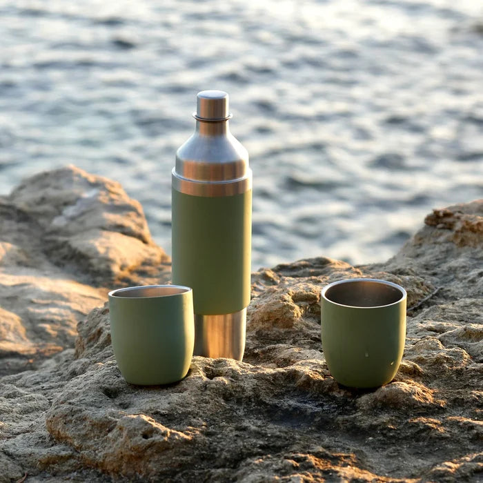High Camp Parkside Flask in Juniper Green at the beach at Addison West