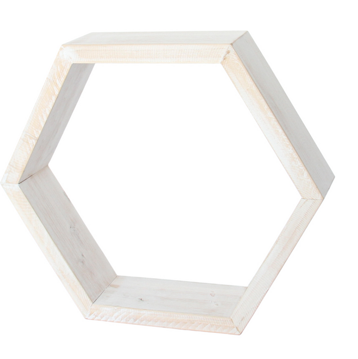 Honeycomb Whitewash Shelf