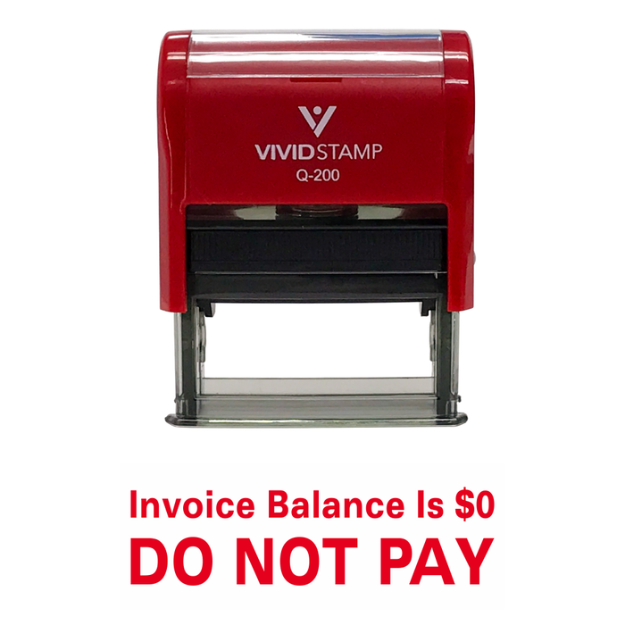Invoice Balance Is 0. Do Not Pay Self Inking Rubber Stamp
