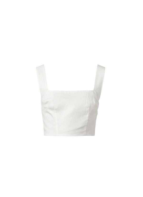Tops APOELLA Ira Linen Crop Top White Apoella