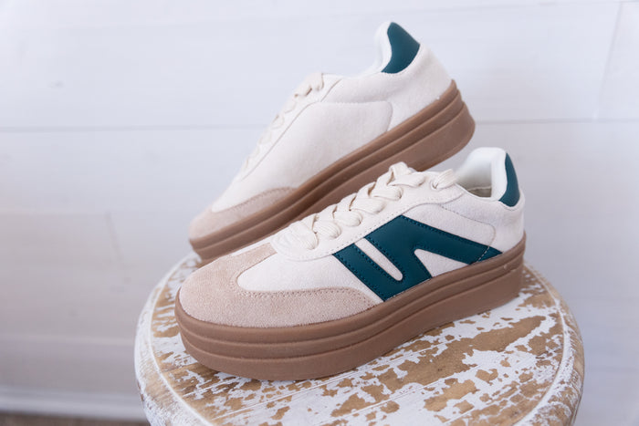 La Sheelah Topping Beige and Green Sneaker