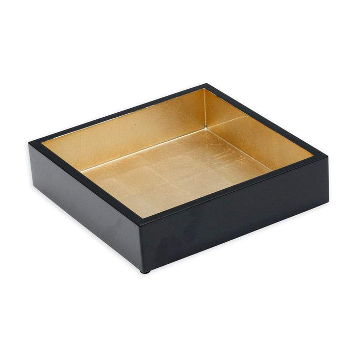 Lacquer Luncheon Napkin Holder in Black & Gold