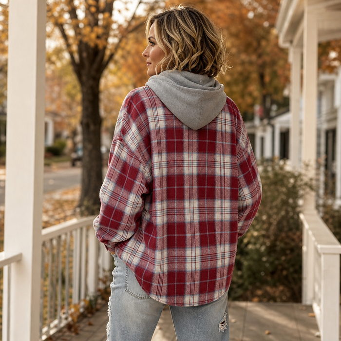 Layerly – Drop-Shoulder Oversized Plaid Button-Up