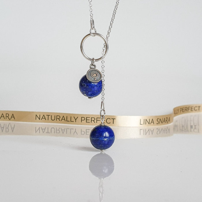 Lazurite Long Silver 925 Necklace "Wisdom"