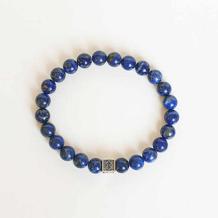 Lazurite Silver 925 Bracelet for Men - Vytis - "Wisdom"