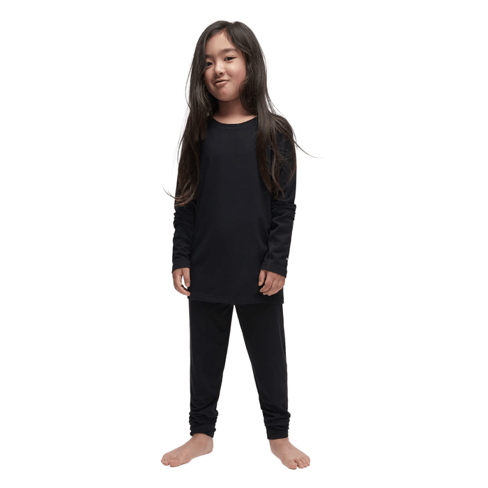 Le Bent Kids Core 260 Midweight Raglan Top Black - Comor - Go Play Outside