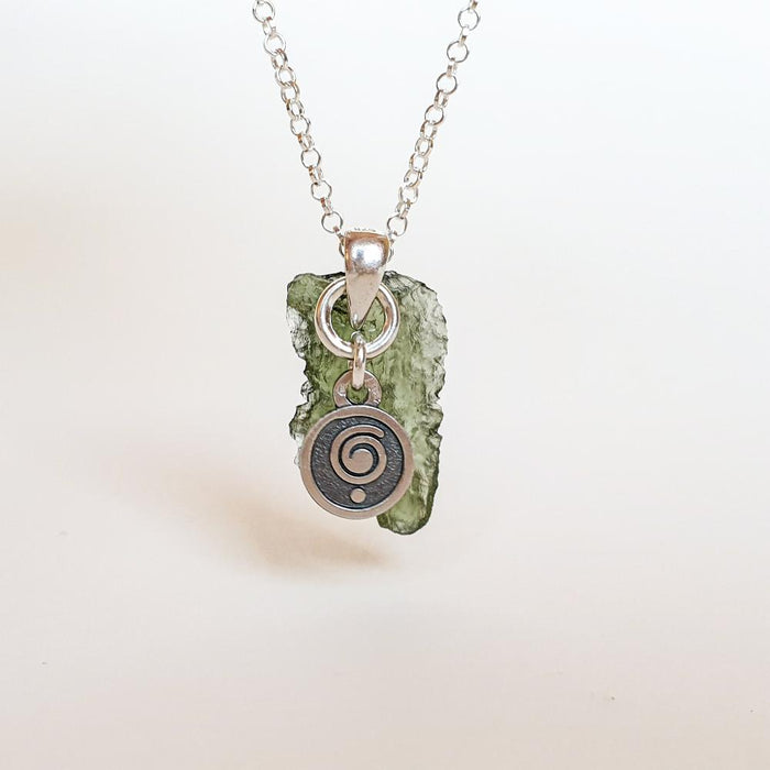 Legendary Moldavite Silver Pendant from Czech republic "Stone Of Greatness"