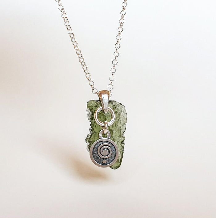 Legendary Moldavite Silver Pendant from Czech republic "Stone Of Greatness"