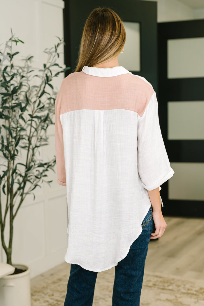 Like You Do Dual Toned Button Down