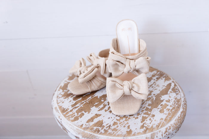 Lucy Bow Beige Heel