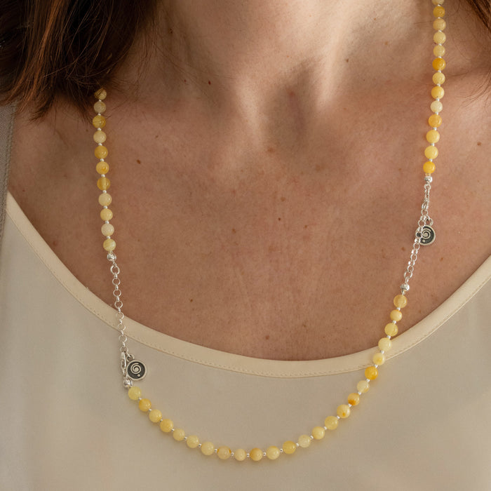 Luxury Light Baltic Amber and Sterling Silver 925 Bracelet and Necklace Set "Sun stories"