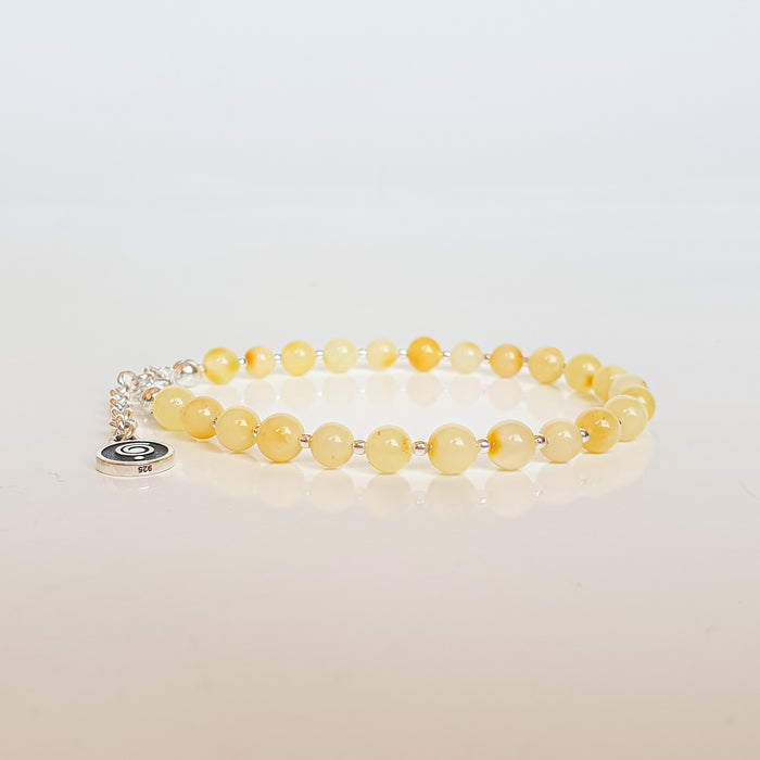Luxury Light Baltic Amber and Sterling Silver 925 Bracelet and Necklace Set "Sun stories"