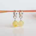 Luxury Light Baltic Amber and Sterling Silver 925 Earrings "Sun stories"