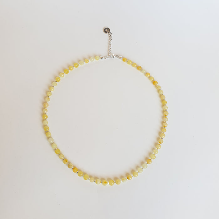 Luxury Light Baltic Amber and Sterling Silver 925 Necklace "Sun stories"