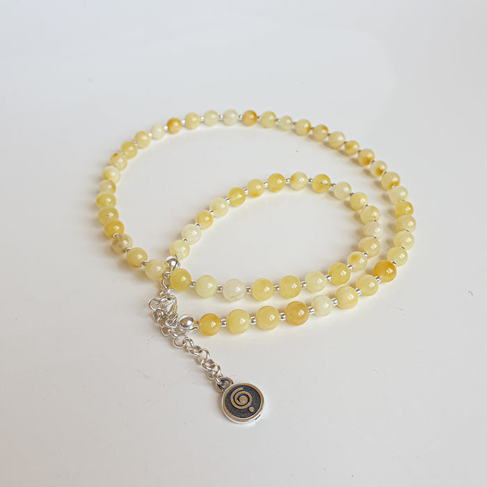 Luxury Light Baltic Amber and Sterling Silver 925 Necklace "Sun stories"