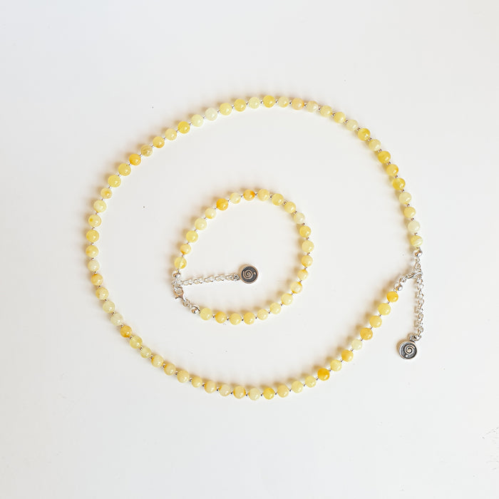 Luxury Light Baltic Amber and Sterling Silver 925 Necklace "Sun stories"