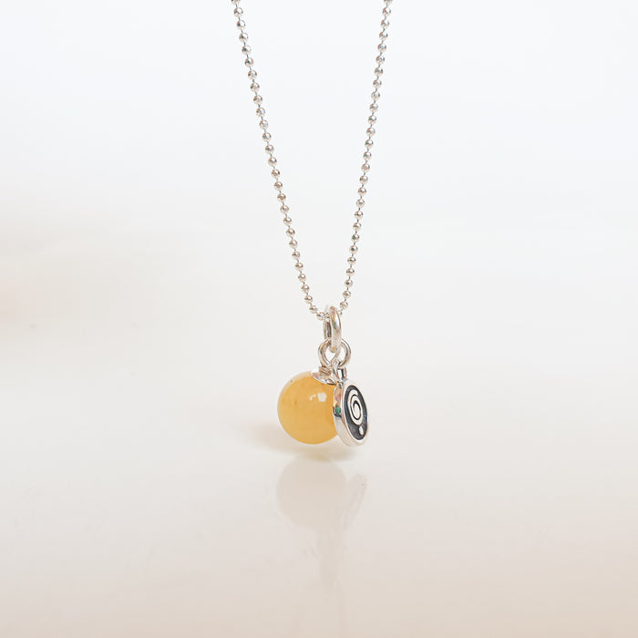Luxury Light Baltic Amber and Sterling Silver 925 Pendant "Sun stories"
