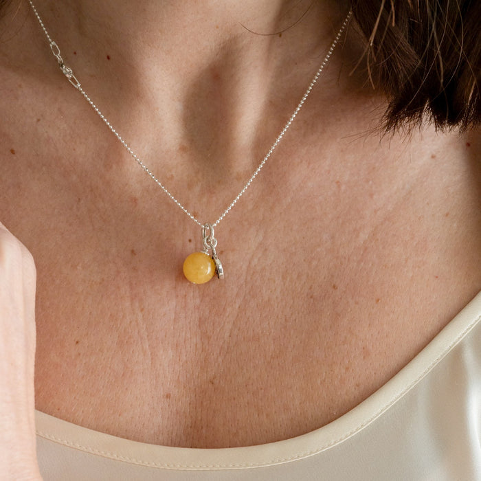 Luxury Light Baltic Amber and Sterling Silver 925 Pendant "Sun stories"