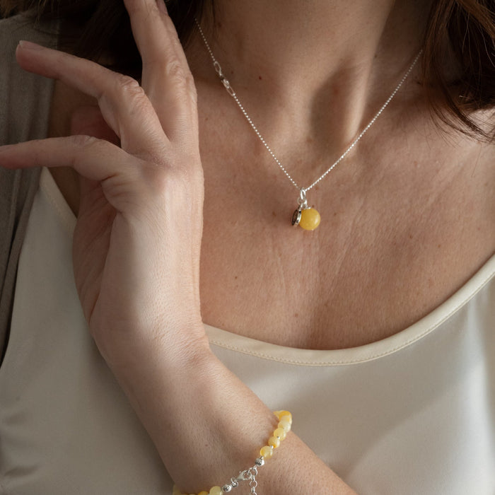 Luxury Light Baltic Amber and Sterling Silver 925 Pendant "Sun stories"