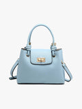 M2801 Zoey Triple Compartment Satchel w/ Twist-Lock Closure