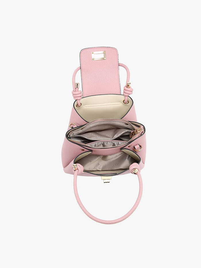 M2801 Zoey Triple Compartment Satchel w/ Twist-Lock Closure