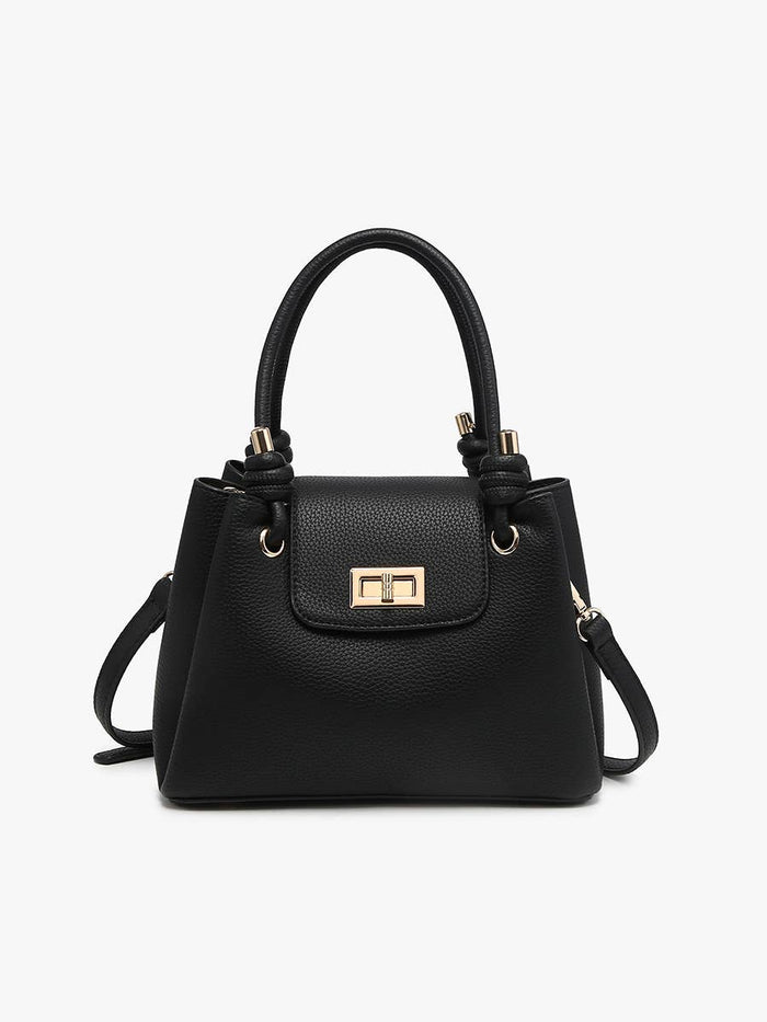 M2801 Zoey Triple Compartment Satchel w/ Twist-Lock Closure