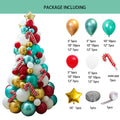 Mocsicka Christmas Tree Green and Red Latex Balloon Arch Christmas Decor-Mocsicka Party