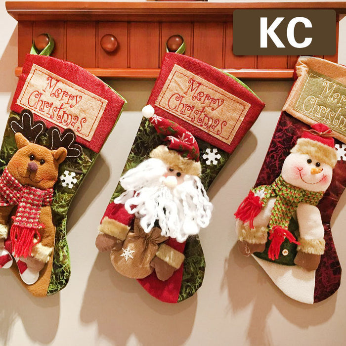 Mocsicka Party Christmas Eve Gift 3 pics Bag Socks Christmas Decor-Mocsicka Party