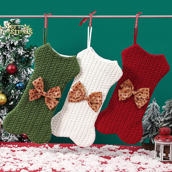 Mocsicka Party Christmas Eve Gift Bone Knit Socks Christmas Decor