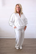 Modal Poly Piping Pant Light Heather Grey