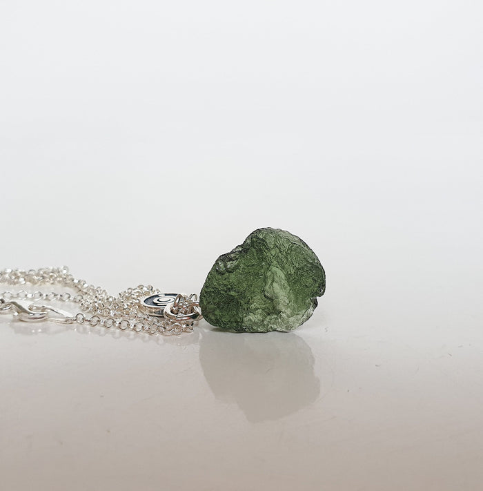 Moldavite Silver 925 Pendant with Chain "Stone of Greatness"