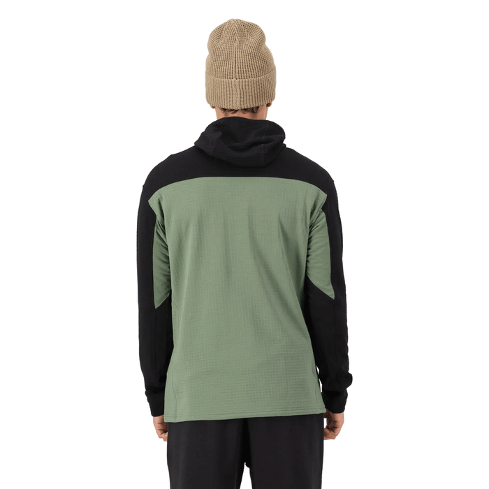 Mons Royale Men's Offgrid Merino Long Sleeve 1/2 Zip Fleece 2026 Willow/Black - Comor - Go Play Outside