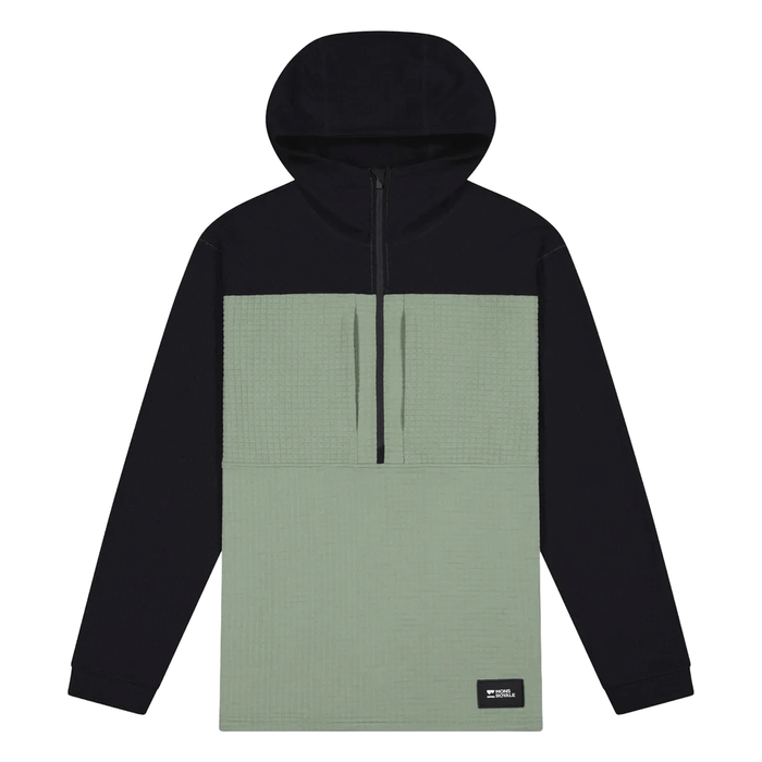 Mons Royale Men's Offgrid Merino Long Sleeve 1/2 Zip Fleece 2026 Willow/Black - Comor - Go Play Outside