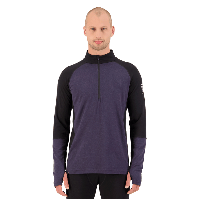 Mons Royale Men's Olympus Half Zip Top 2025 Black/9 Iron - Comor - Go Play Outside