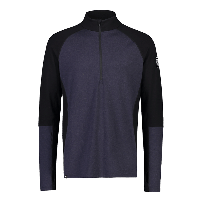 Mons Royale Men's Olympus Half Zip Top 2025 Black/9 Iron - Comor - Go Play Outside