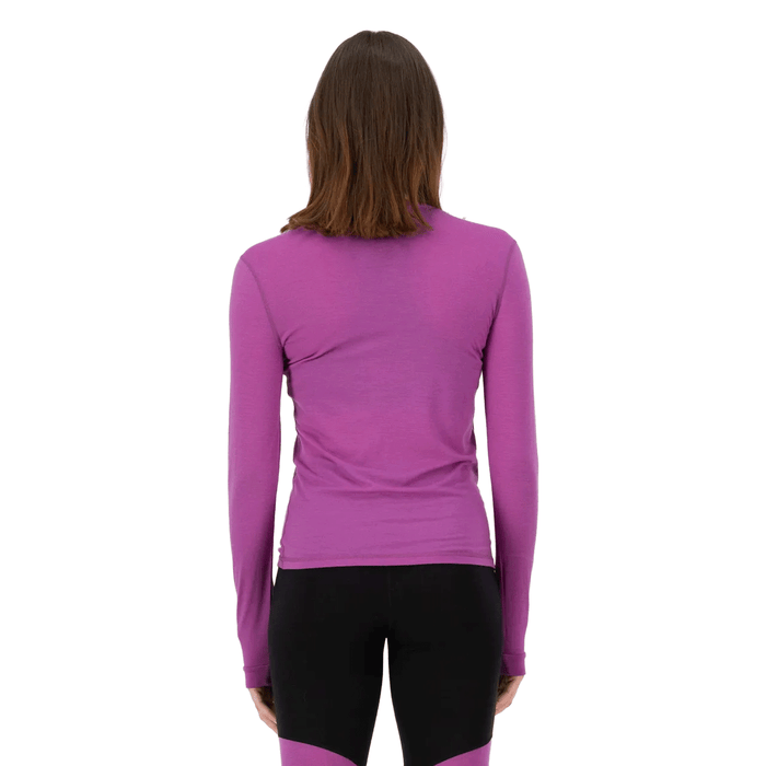 Mons Royale Women's Cascade Merino Long Sleeve Base Layer 2026 Purple Bolt - Comor - Go Play Outside