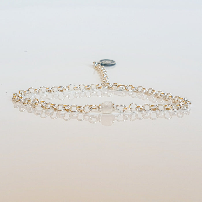 Moonstone A+ Delicate Silver Bracelet for Women "Intuition"