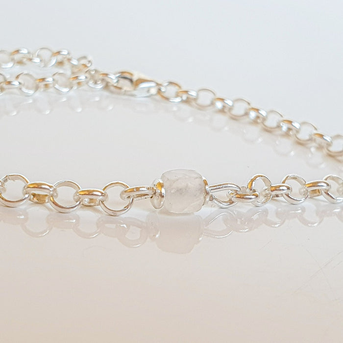 Moonstone A+ Delicate Silver Bracelet for Women "Intuition"