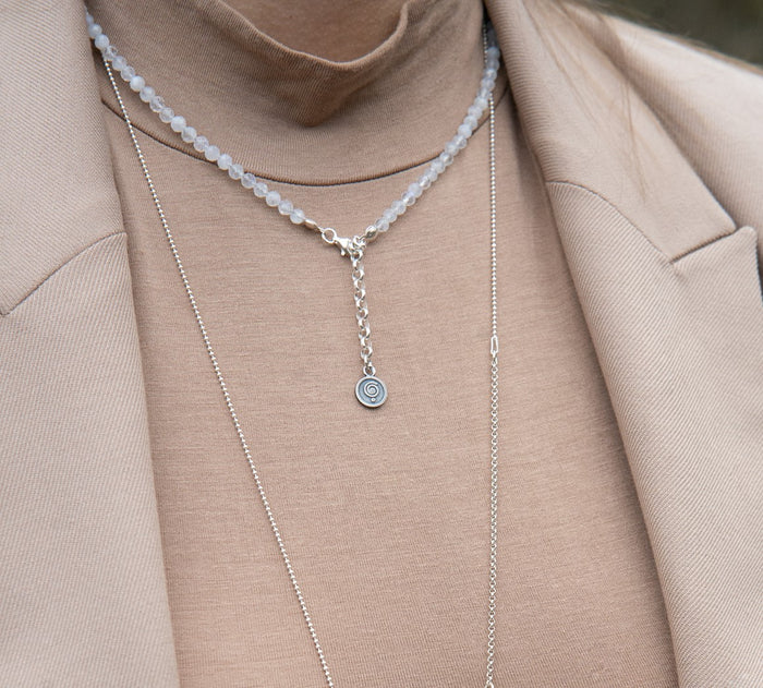 Moonstone Silver Necklace for Women "Intuition" - Petit Secret
