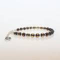 Natural Faceted Two-Tone Baltic Amber and Sterling Silver 925 Bracelet