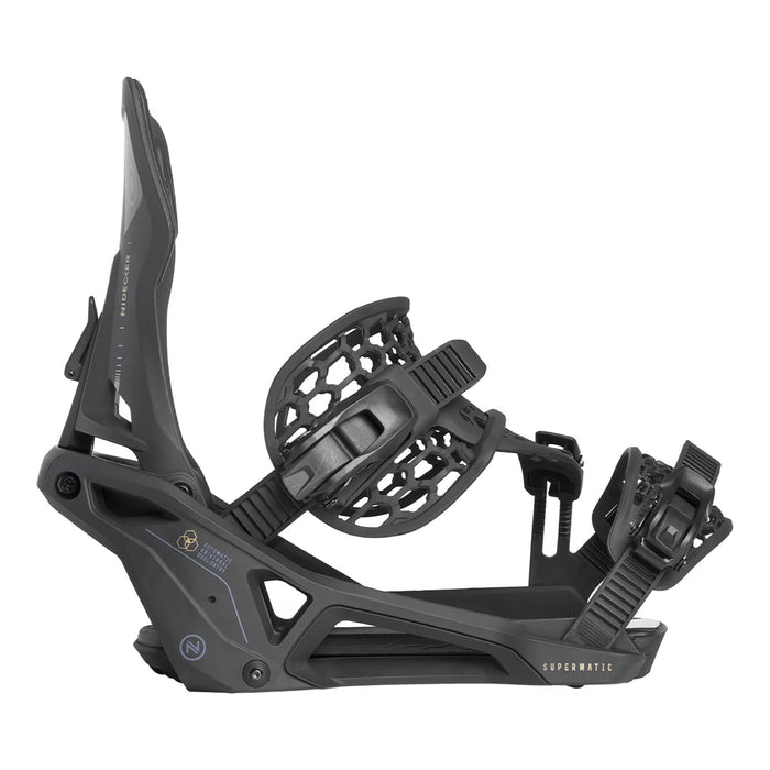 Nidecker Supermatic Snowboard Bindings 2025 Black - Comor - Go Play Outside